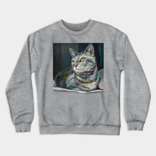 Cute Striped Cat Crewneck Sweatshirt